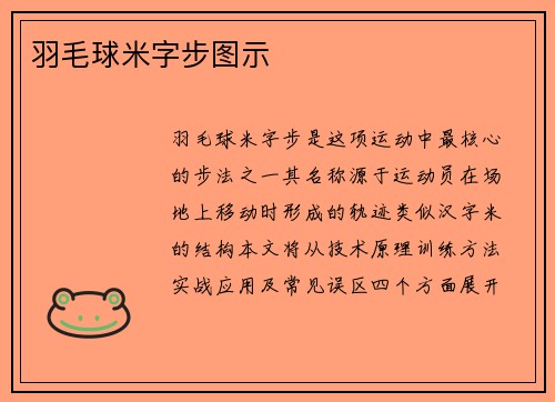 羽毛球米字步图示